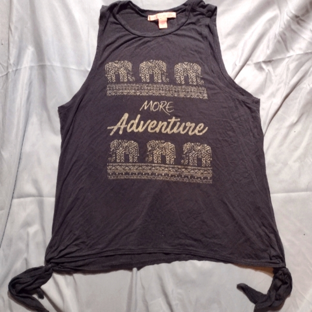 Rebellious. One. Charcoal Sleeveless Women's Boho Graphic Tee